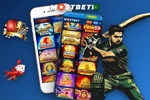 Smartphone displaying the Mostbet casino login screen with phone number and password fields