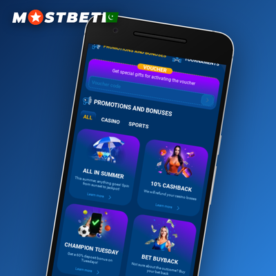 Mostbet weekly cashback promotion returning up to 10% of net casino losses into your PKR wallet
